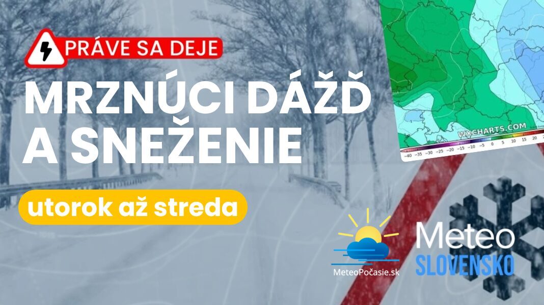 Mrznúci dážď aj SNEŽENIE: V utorok a v stredu zasiahnu toto oblasti, môžu nastať komplikácie Mrznúci dážď aj SNEŽENIE: V utorok a v stredu zasiahnu toto oblasti, môžu nastať komplikácie