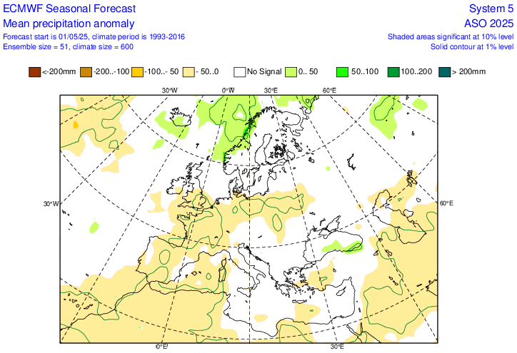 Zdroj: ecmwf.int - Zrážková anomália pre August 2025